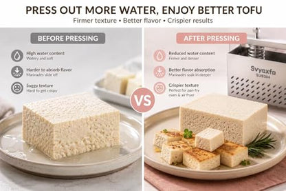 Tofu Press Stainless Steel – Premium Tofu Maker & Paneer Maker with Spring Compression, Dishwasher Safe Tofu Press for Extra Firm Crispy Tofu, BPA Free Cheese Press with Drip Tray XL - size: XL