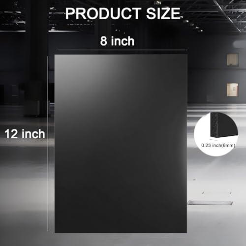 ABS Plastic Sheet 1/4 Inch Thick - 2PACK 12" x 8" Black Rigid ABS Board Impact Resistant Heat Moldable ABS Plastic Panel for Industrial DIY Projects, Home Decor, Handicrafts - (Frosted & Smooth) - size: 12x8x1/4 inch