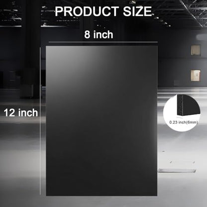ABS Plastic Sheet 1/4 Inch Thick - 2PACK 12" x 8" Black Rigid ABS Board Impact Resistant Heat Moldable ABS Plastic Panel for Industrial DIY Projects, Home Decor, Handicrafts - (Frosted & Smooth) - size: 12x8x1/4 inch