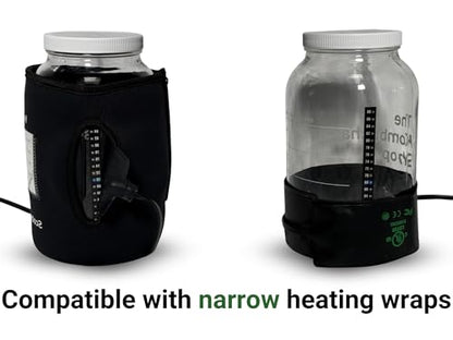 Kombucha starter kit 1 gallon glass jar sleeve - fermentation, 1 gallon mason jar, regulates brewing temperature - insulating neoprene - with thermometer slot