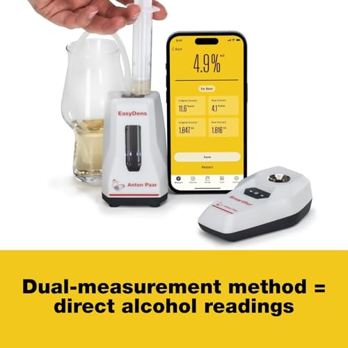 Alcohol Meter by Anton Paar – Includes EasyDens Hydrometer & SmartRef Refractometer | Direct ABV for Beer, Wine, Cider, Kombucha & Liqueur