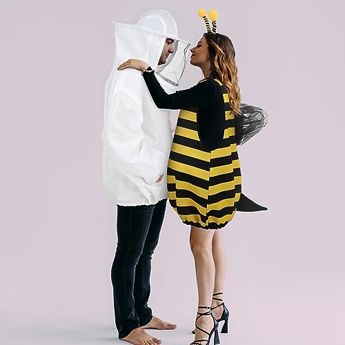 Hercicy Halloween Bee & Beekeeper Costume Couple Cosplay - Bee Jacket with Head Piece