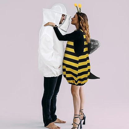 Hercicy Halloween Bee & Beekeeper Costume Couple Cosplay - Bee Jacket with Head Piece