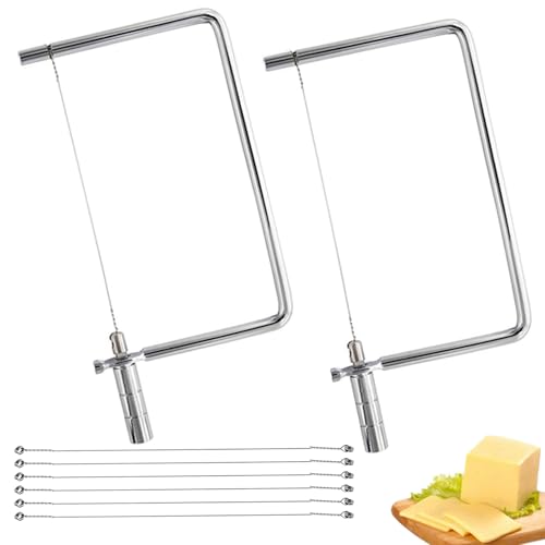 5in Marble Board Cheese Slicer Accessories Kitchen Knife Small Cheese Cutter Components Ideal DIY for Making Giftable Cheese Cutting Boards Cute Portable Cheese Slicer Cutter Kit(2Slicer+6Wires)5" - size: 5inch