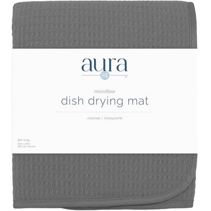 S&T INC. Dish Drying Mat XL, 18” x 24”, Absorbent Microfiber Kitchen Counter Mat, Dish Drying Pad for Dishes, Utensils, Pots and Pans, Extra Large, Charcoal - size: 18" x 24"