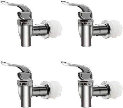 Silver Beverage Dispenser Replacement Spigot, Push Style Spigot for Beverage Dispenser Carafe, Water Dispenser Replacement Faucet By VitaLifePower(4 PACK) - color: Silver, size: 4
