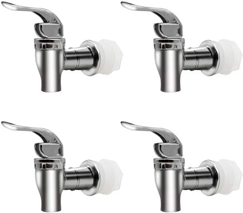 Silver Beverage Dispenser Replacement Spigot, Push Style Spigot for Beverage Dispenser Carafe, Water Dispenser Replacement Faucet By VitaLifePower(4 PACK) - color: Silver, size: 4