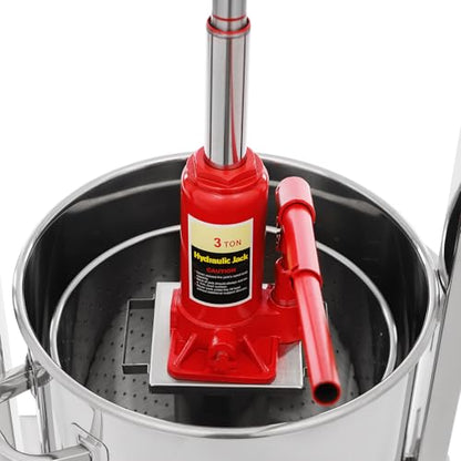 22L Fruit Wine Press, Manual Stainless Steel Cider Press with Hydraulic, Wine, Grape, Apple Press for Wine and Juice Making Supplies (22L) - style: 22L