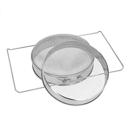 Oumefar Stainless Steel Honey Filter, Double Sieve Strainer 18 Mesh 25 Mesh for Beekeeping Apiary Equipment