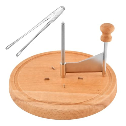 Cheese Curler Wheel, Stainless Steel Cheese Shaver with Sharp Blade Wood Base for Create Beautiful Rose, Ideal Cutter for Tete de Moine Curler and Chocolate Shavings and Curls