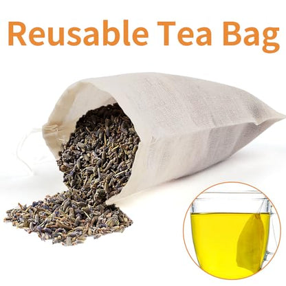 40 Pcs Empty Spice Bags for Cooking Soup, Reusable Tea Bags for Loose Tea, 4x6 In Natural Muslin Drawstring, Small Cheese Cloth Cotton for Straining, Unbleached Cheesecloth Herb Sachet - size: 4x6 IN -40 PCS