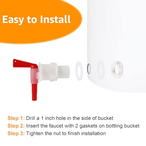Bucket Spigot 5 Gallon Bucket Spigot, Plastic Bottling Bucket Spigot Fermenting Bucket Spigot for 5 Gallon Bucket Homebrew Wine Making Beer Fermentation Bucket Fermenter (4 Pack) - size: 4 Pack