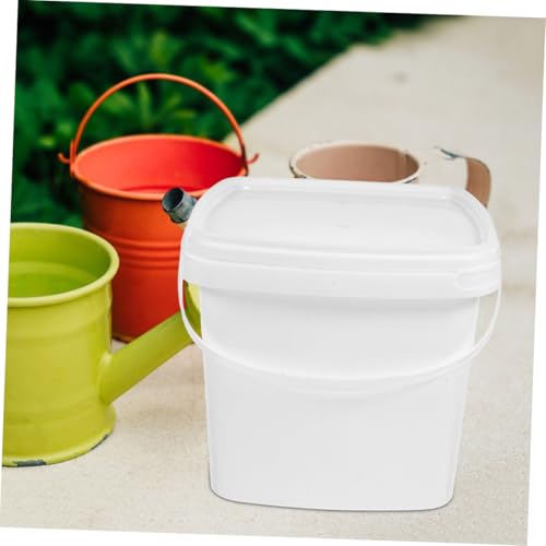 2pcs Square Plastic Buckets Lids for Kitchen Containers Lids Brining Container Square Portable Bucket Storage Water - color: White