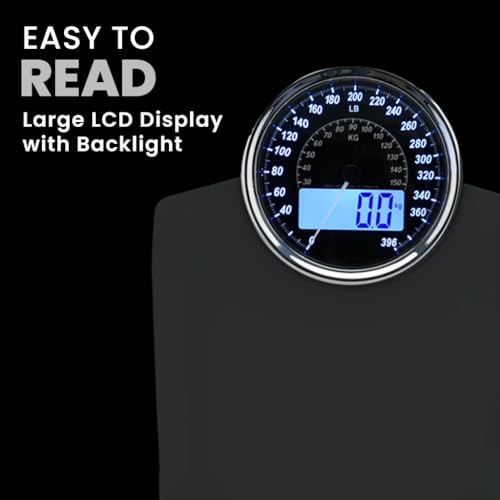 EILISON Highly Advance 2-in-1 Digital & Analog Weighing Scale for Body Weight-400lbs, 4 High Precison GX Sensor Accurate, Thick Tempered Glass, Extra Large Display (White) - color: White