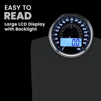 EILISON Highly Advance 2-in-1 Digital & Analog Weighing Scale for Body Weight-400lbs, 4 High Precison GX Sensor Accurate, Thick Tempered Glass, Extra Large Display (White) - color: White