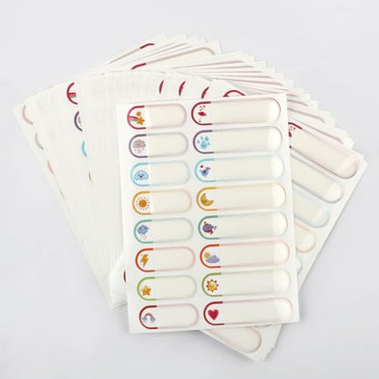 480 Pcs Labels for Kids Stuff Daycare, Waterproof Baby Name Label, Washable Bottle Labels, Reusable Self-Adhesive Tag Stickers for School Essentials, Self-Laminating Write-on (Weather) - style: Weather