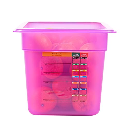 Restaurantware Food Storage Container 1 Pack of 5.6 qt Plastic Stackable Microwave-Safe Bin Dishwasher Safe Freezer Safe Purple Containers for Kitchen Storage - size: 1/3 Size