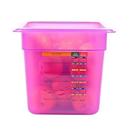 Restaurantware Food Storage Container 1 Pack of 5.6 qt Plastic Stackable Microwave-Safe Bin Dishwasher Safe Freezer Safe Purple Containers for Kitchen Storage - size: 1/3 Size