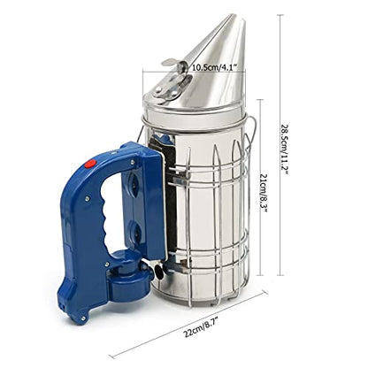 Electric Bee Smoker Bee hive Smoker for Beekeeper Stainless Steel with Heat Shield, Beekeeping Tool Equipment Large (not Come with Batteries)