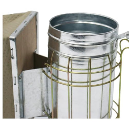 New Galvanised Bee Hive Smoker Stainless Steel/Heat Shield Beekeeping Equipment,Bee Smoker Stainless Steel Beehive Smoker with Heat Shield