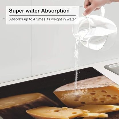 Drying Mat for Kitchen Wzywhj Cheese Picture Made of Sponge Water Absorbent 18"X16"