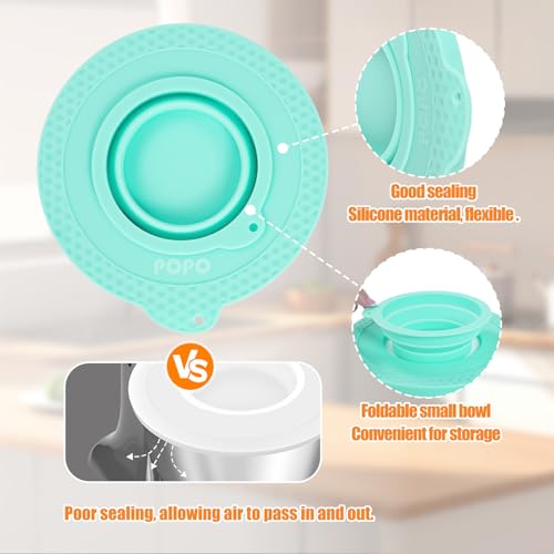 Silicone Mixers Bowl Cover Compatible with KitchenAid 4.5-5 Quart Tilt-Head Stand Mixers Bowl,with Collapsible Small Bowl(Green) - color: Green