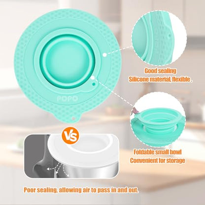 Silicone Mixers Bowl Cover Compatible with KitchenAid 4.5-5 Quart Tilt-Head Stand Mixers Bowl,with Collapsible Small Bowl(Green) - color: Green