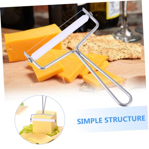 2pcs Stainless Steel Multi-purpose Cheese Slicer and Cream Cutter Efficient Butter Scraper for Kitchen and Bakery Ergonomic Wire Handle Silver Finish
