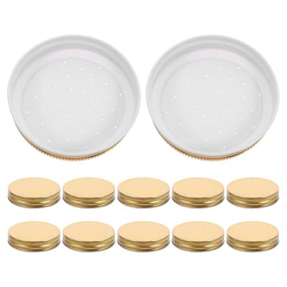 12pcs Bee Feeder Lids for Beehive Entrance Watering Station, Beekeeping Supply Tool with Hive Top Covers for Bee Water Feeders