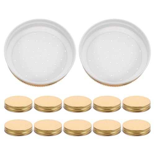 12pcs Bee Feeder Lids for Beehive Entrance Watering Station, Beekeeping Supply Tool with Hive Top Covers for Bee Water Feeders