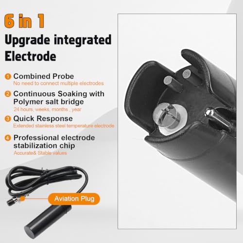 YINMIK pH EC Monitor for Water Hydroponics,WiFi pH ppm Tester for Nutrients | 24-hour monitoring via Tuya; multiple users; reminder when outside range; support sharing&printing; for all hydroponic system