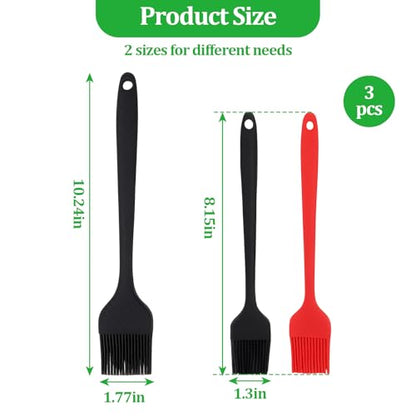 3 PCS Silicone Basting Pastry Brush,Heat Resistant Cooking Brush for Oil Butter Sauce,Premium Cooking Brush for Sauce Marinade Meat Glazing - size: 3 PCS