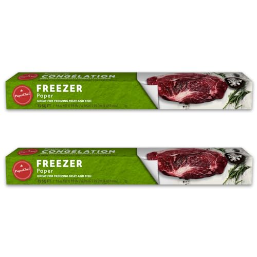 PaperChef Freezer Paper Nonstick BPA-Free 2 Pack 18" x 50' Roll 75 sq ft | Multipurpose, BPA-Free, Non-Stick – Easy to Wrap, Cut, and Handle – Great for Food Storage, Crafts, and Home Projects - size: Pack of 2