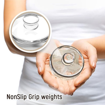 Year of Plenty Fermentation Weights - NonSlip Grip Handle - for Fermenting Sauerkraut, Pickles, Kimchi in Wide Mouth Mason Jars - Lead/Cadmium Free - (Set of 4)