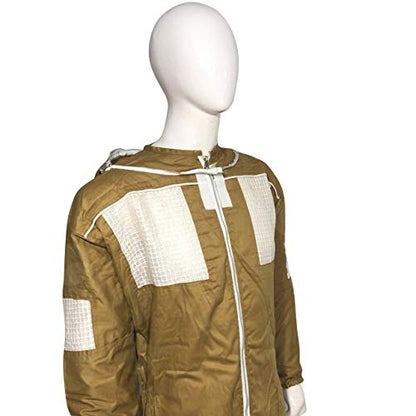 Clothes N Leather Gear Beekeeping Semi Ventilated Protection Beekeepers Suit with Fencing/FaceZipper Veil - size: Medium