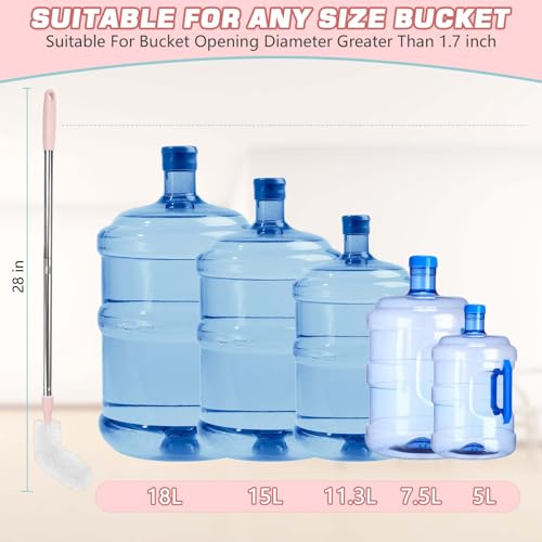 5 Gallon Water Jug Cleaning Brush, Carboy Brush & Bottle Cleaner for Glass | Flexible Long Handle Brush & Jug Cleaner Set, Fits 3 Gallon Reusable Water Bottles and All Water Containers