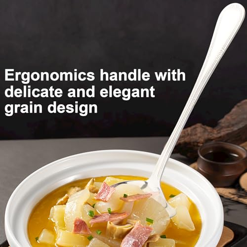 2 Pcs Gravy Spoon Ladle Small Ladle with Pouring Spout 18/10 Stainless Steel Sauce Drizzle Spoon for Spooning Gravies and Sauces, 7.8 Inches