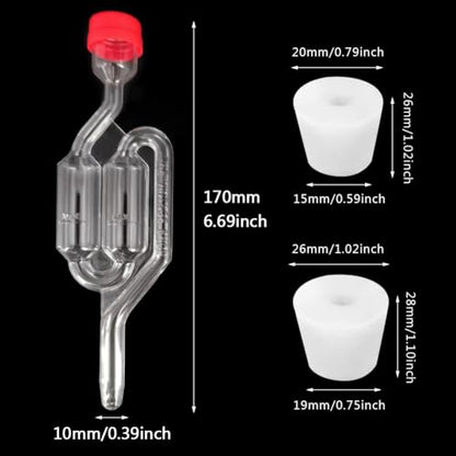 2pcs Fermentation Airlock, Brewing Airlock Plastic, Fermentation Valve Bubbler Airlocks, Exhaust Valve Beer Making Vent Air Lock With Cap Reusable Wine Fermentation