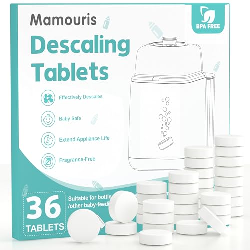 Descaling Tablets for Bottle Washer & Warmers: 36 Count Descaler Tablets Removes Limescale & Milk Residue, Citric Acid Cleaner Compatible with Momcozy Baby Brezza Grownsy Papablic Baby Bottle Washer - size: 36 Count