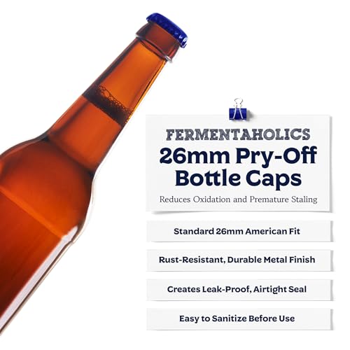 Fermentaholics Beer Bottle Capper & Lid Set – Double Wing Manual Capping Tool with 144 Crown Caps – Fits Standard 12 oz & Homebrew Beer Bottles (Capper & Lid Set -144 Blue Crown Caps) - size: Capper & Lid Set -144 Blue Crown Caps