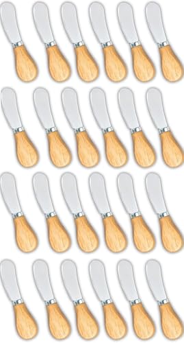 Cheese Spreader Bulk, Set of 24 Little Butter Knife, Wine and Cheese Party, Mini Tiny Cheese Serving Knives for Charcuterie Board & Trays Peanut Cream Jam Jelly Candy - style: Cheese Spreader 24 Packs