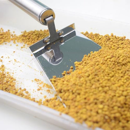 BESPORTBLE Stainless Steel Beekeeping Scraper Tool Tail Hanging Hole Design for Convenient Storage, Flat Honey Shovel for Bee Case Cleaning and Hive Maintenance