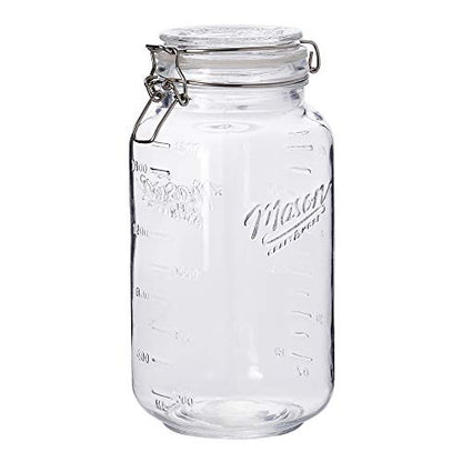 Mason Craft & More Airtight Kitchen Food Storage Clear Glass Clamp Jars, 67 Ounce (2 Liter) Large Clamp Jar - size: 67 ounce (2 liter) Large Jar - Pack of 1