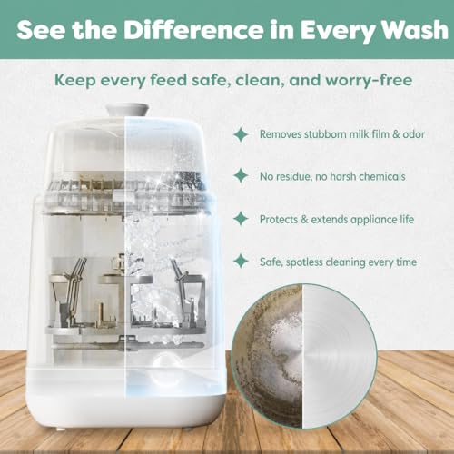Detergent Tablets for Bottle Washer (120 Count) Deep Cleaning Compatible with Momcozy, Baby Breeza, Grownsy & All Bottle Washers - Removes Milk Residue from Bottles & Pump Parts