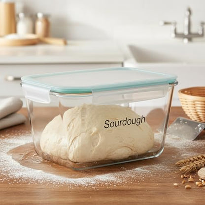 2.6L/88 oz Sourdough Starter Jar, Large Glass Jar with Airtight Lid, Sourdough Bread Baking Supplies, Sour Dough Starter Tools Kit, Wide Mouth Fermentation Jar, Kitchen Food Storage Container