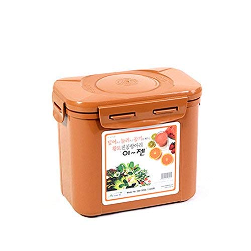 E-Jen Premium Kimchi, Sauerkraut Container Probiotic Fermentation with Inner Vacuum Lid (Earthenware Brown, 0.45 gal/ 1.7L) - color: Earthenware Brown, size: 0.45 gal