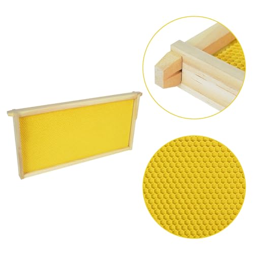 Deep Brood Beehive Frames with Wax Foundation 10pack Beehive Frames Beeswax Dipped Plastic Foundations for Beekeeping 9-1/8-Inch - size: 10 Pack Deep Brood Beehive Frames