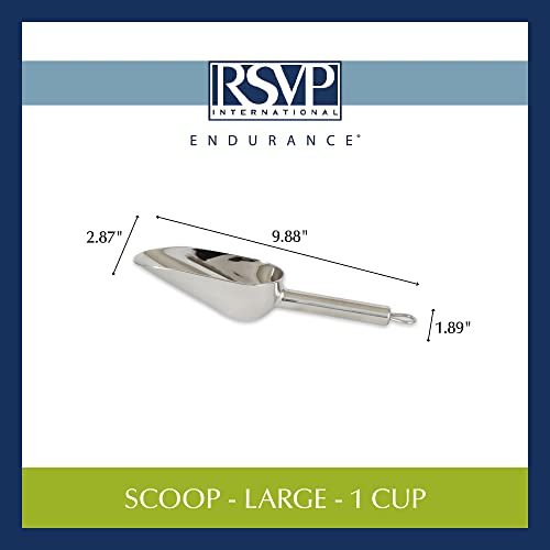 RSVP International Endurance Stainless Steel Measuring Scoop Collection, 1-Cup - size: Regular, 1-Cup