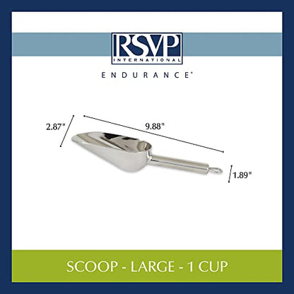 RSVP International Endurance Stainless Steel Measuring Scoop Collection, 1-Cup - size: Regular, 1-Cup