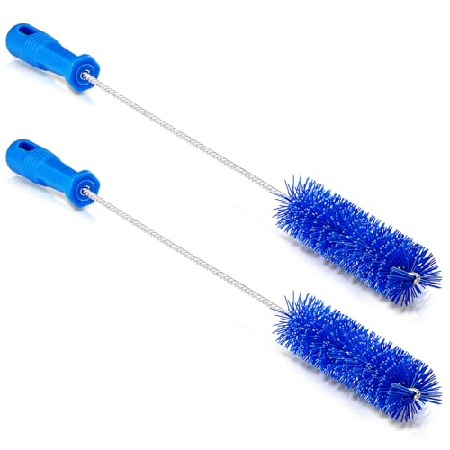 Baderke 2 Pieces Drain Brush Pipe Cleaning Tube Brushes 19.7 Inch Plastic Shower Pipe Flexible Cleaning Tool(Blue,19.7 x 1.5 Inch) - color: Blue, size: 19.7 x 1.5 Inch